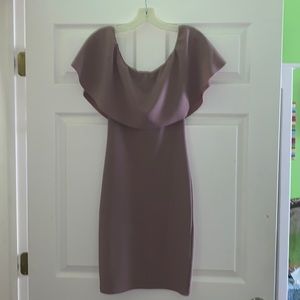 Off the shoulder bodycon soft purple dress